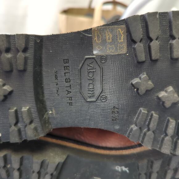 Belstaff Brown Leather‎ Moc Toe Boots Back Zip EU 42.5 Men's 8.5 Work Boots - Picture 8 of 9